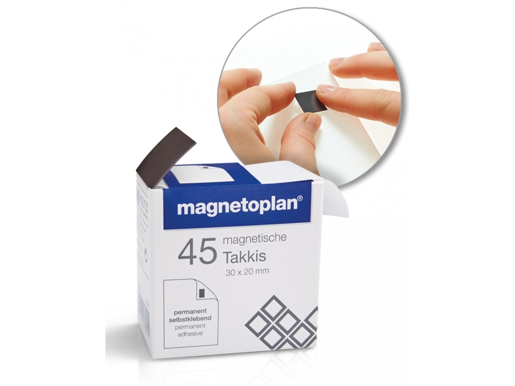 Magnetoplan 15503, Tavlemagnet, Sort, 30 mm, 20 mm, Kasse, 45 stk