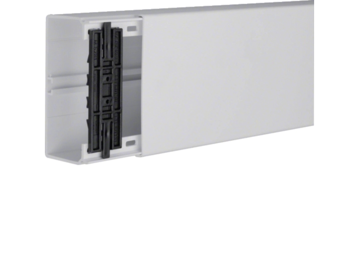 Hager Leitungsführungskanal Mit Geräte/Trennwandeinbauoption Pvc Fb 60X130 Lichtgrau, Kabelkanal, Hellgrau, Polyvinylchlorid (Pvc), 130 Mm, 61 Mm