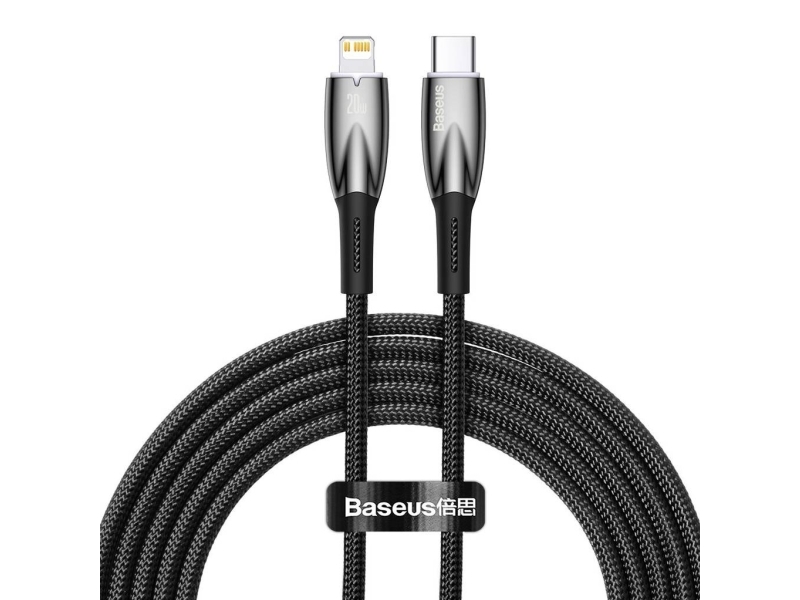 Baseus Glimmer, 2 M, Lightning, Usb C, Männlich, Männlich, Schwarz