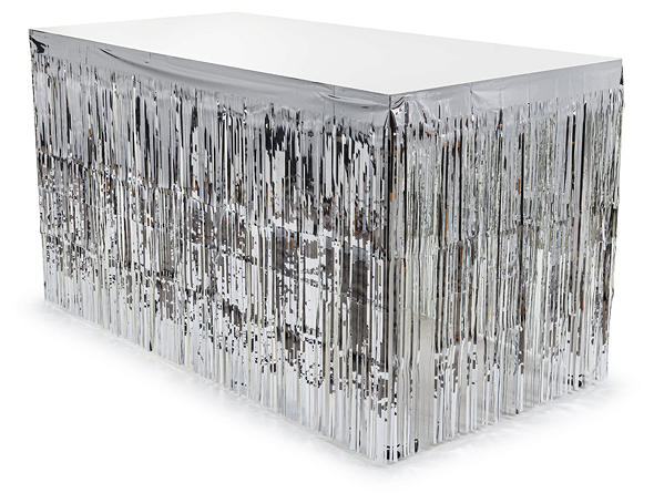 Folielister med dusker sølv 300x80cm