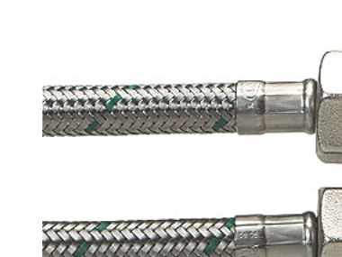 Tilsl.Sl 1/2L x 1/2L 300mm DN8 - Softpex koldt-varmt vand-rustfri flet