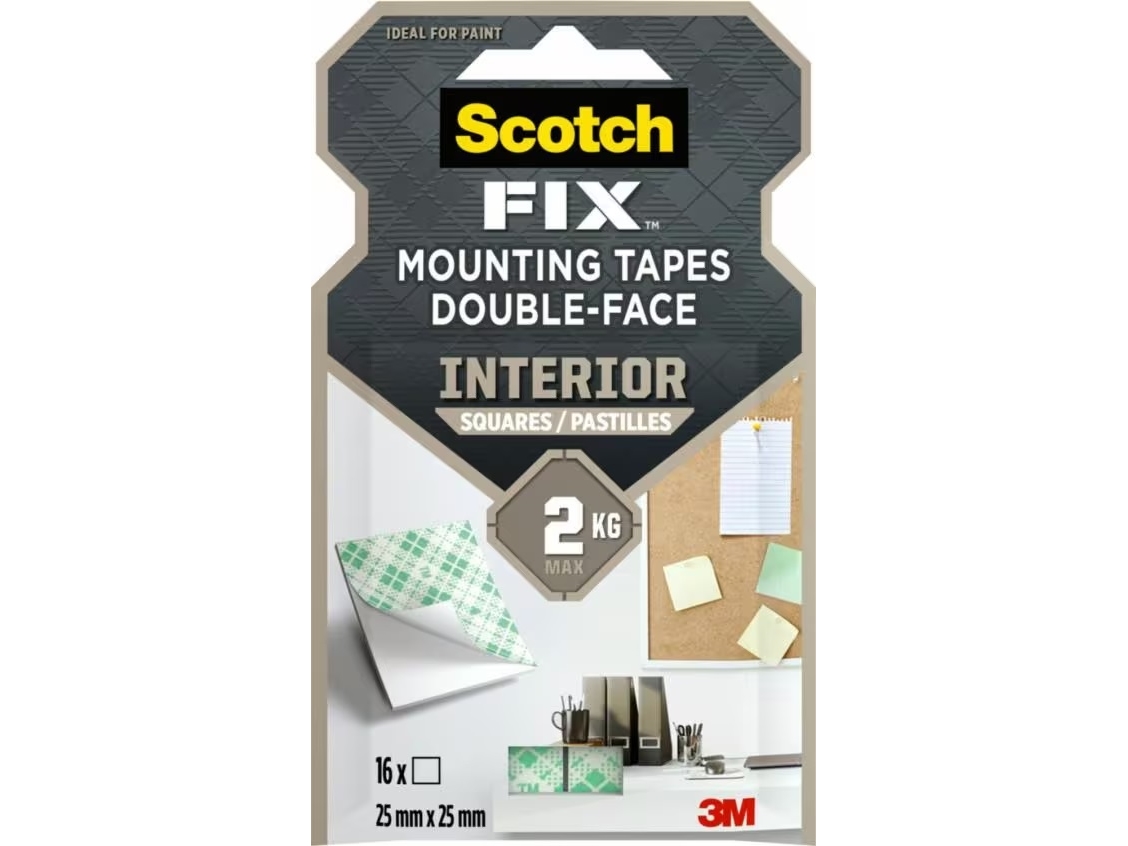 Scotch FIX™ INTERIOR dubbelsidiga självhäftande kuddar, 16 st | Kontorsmaterial - Kontorstillbehör - Övriga | GameStuff