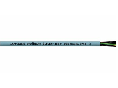 Lapp ÖLFLEX 408 P, Kabel för medelhög spänning, Grå, Polyuretan (PUR), Polyvinylklorid (PVC), Koppar, 0.5 mm ²