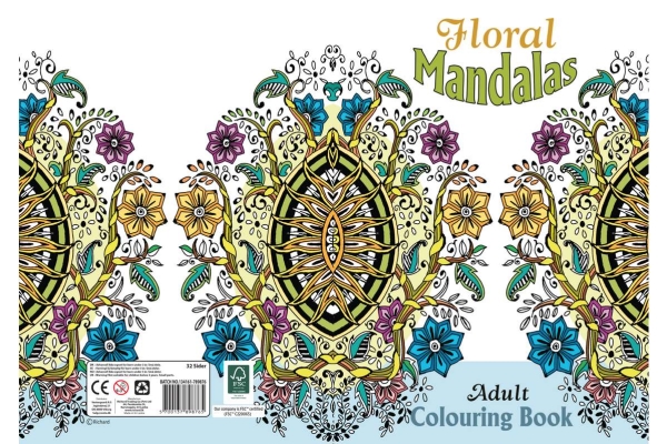 Malbuch A4 Floral Mandalas 32 Seiten