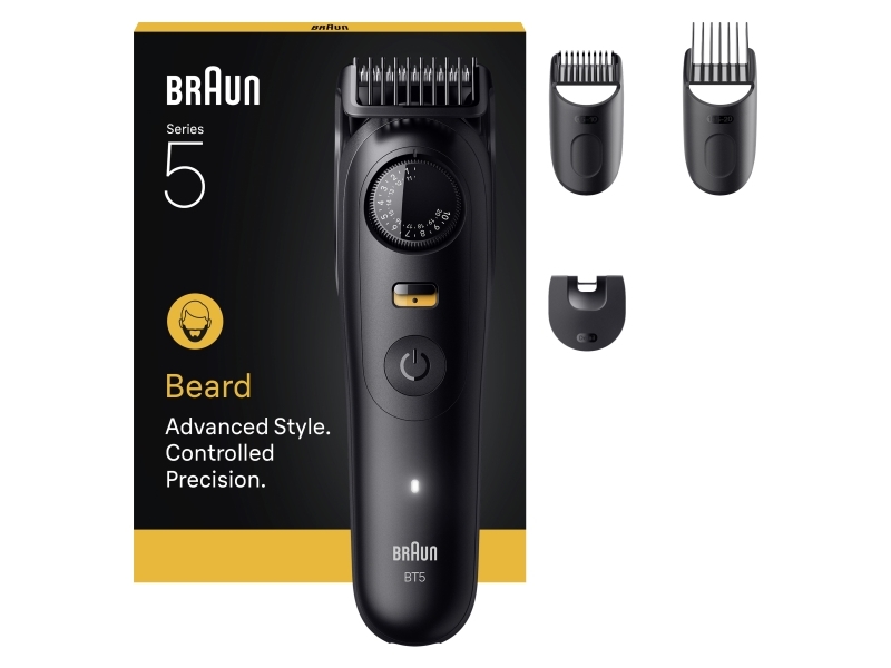Braun BeardTrimmer 5 80789813, Vekselstrøm/batteri, Sort