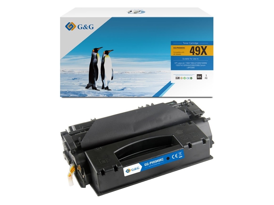 Toner G&G Kompatibel Med Hp Q5949x / Hp 49X, Sort, 6000 Sider, High Capacity