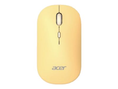 Acer Amr130 - Mus - Ergonomisk - Optisk Led - 4 Knapper - Trådløs - 2.4 Ghz, Bluetooth 5.2 - Trådløs Modtager (Usb) - Gul