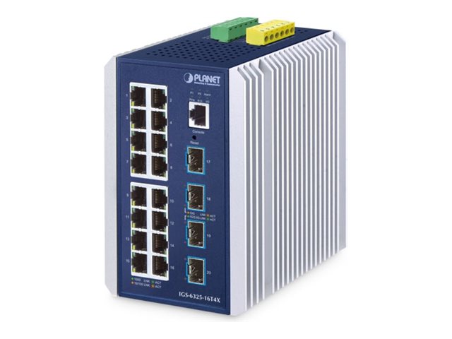 Planet Ip30 Industrial L3 16-Port, Managed, L3, Gigabit Ethernet (10/100/1000), Vollduplex, Wandmontage