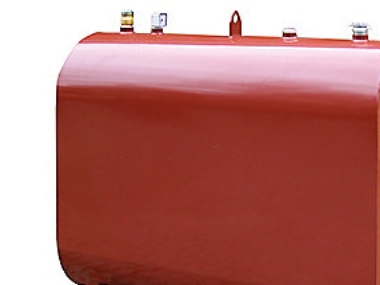 KN C3 oval olietank 1200 l - Rød, Udvendig behandling, Tankarlarm, Måler og påfyldning