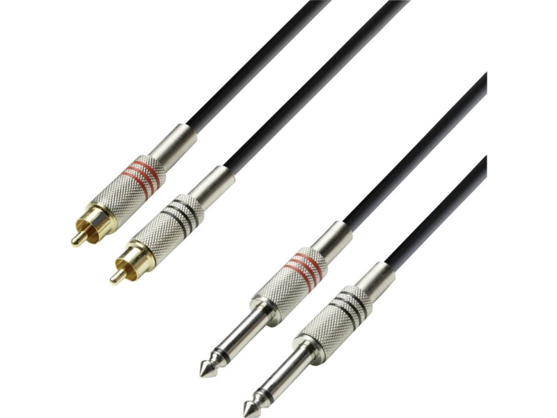 Adam Hall-kabel 6,3 mm Jack x2 - RCA (Cinch) x2 3 m silver | TV, Ljud & Bild - Musikstudio - Kablar & Kontakter | GameStuff