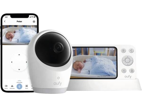 Eufy Baby Monitor E21, Kamera, Sort, Hvid, Batteri billede