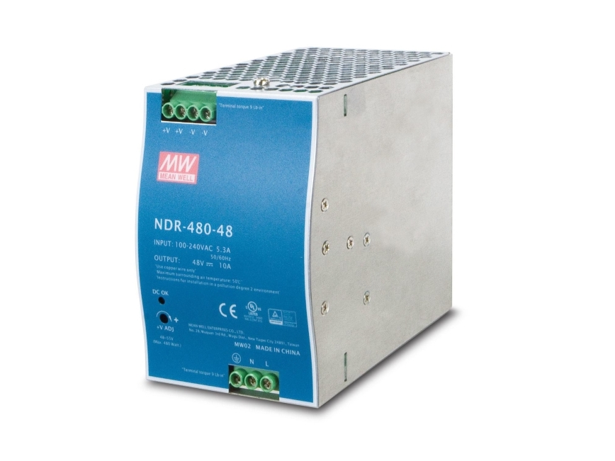 48V, 480W Din-Rail Strømforsyning