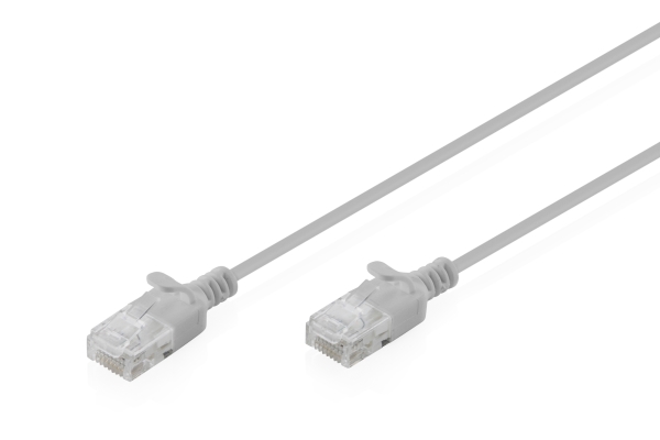 Digitus Cat 6 U-Utp Slim Patchkabel, 3 M, Grau, 3 M, Cat6, U/Utp (Utp), Rj-45, Rj-45, Grau