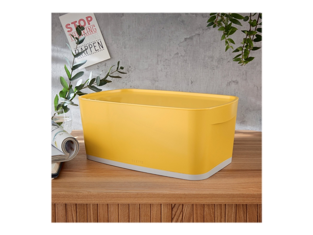 LEITZ opbevaringsboks My Box Cosy, 5 liter, gul ABS-plast, låg med snap-in-funktion, til - 1 stk (5263-00-19)