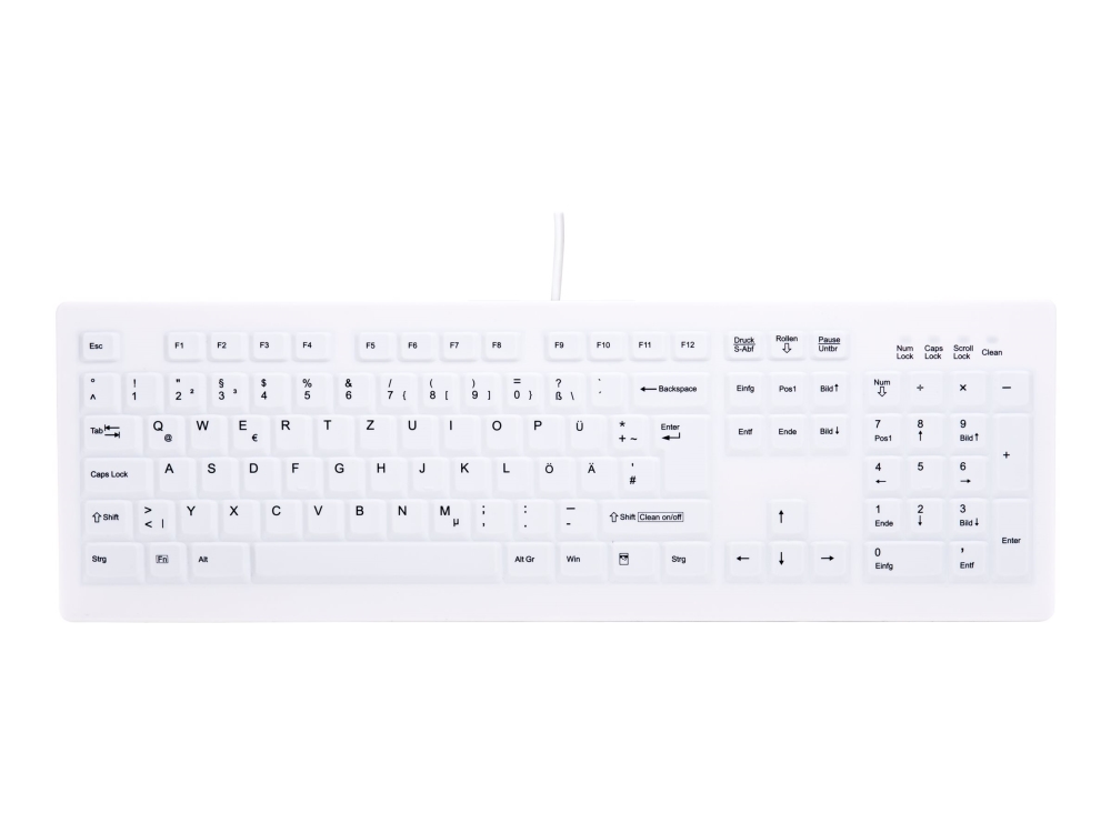 Contour Active Key ClassicClean - Tastaturdække - udskiftelig membran, hygiejnisk design - fuld størrelse - hvid - for Active Key AK-C8100 Sanitizable