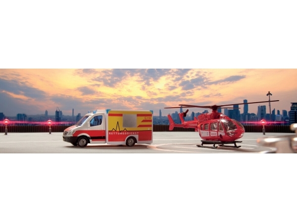 Siku Mercedes-Benz Rescue Van And Helicopter