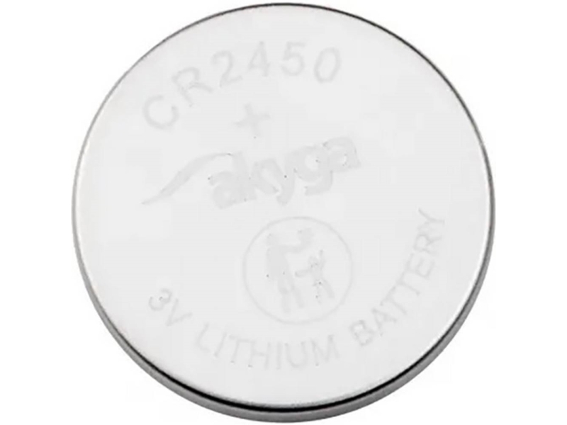 Akyga Knopfzellenbatterie Cr 2450 3 V, 1 Stk 600 Mah Li-Mno2 Cr2450