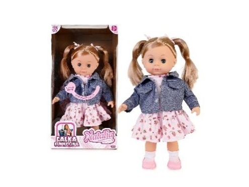 Artyk Puppe Natalia Spricht Polnisch 39 Cm In Dunkelblauer Jacke