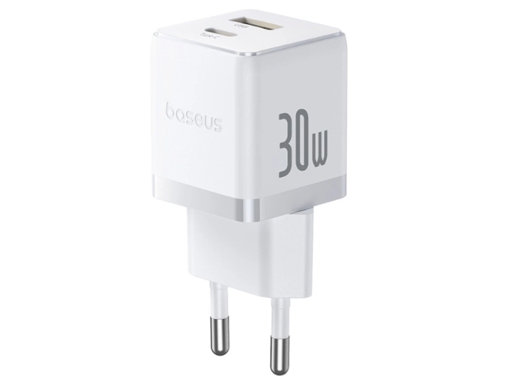 Baseus Palm 30W Usb-C Usb-A Kablet Oplader - Hvid