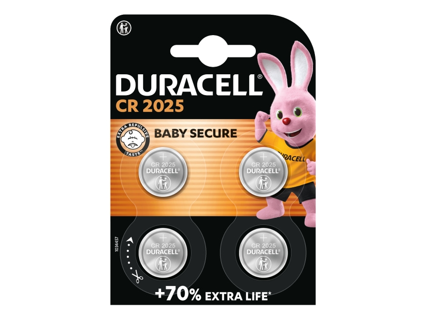 Duracell 5000394119345, Engångsbatteri, CR2025, Litium, 3 V, 4 styck, 165 mAh | EL Artiklar - Batteri - Uppladdningsbara batterier | GameStuff
