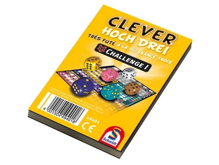 Schmidt Spiele Clever Hoch Drei Challenge Block, Würfelergebnisblatt, Gelb, Unisex, 8 Jahr(E), Ukraine, 132 G