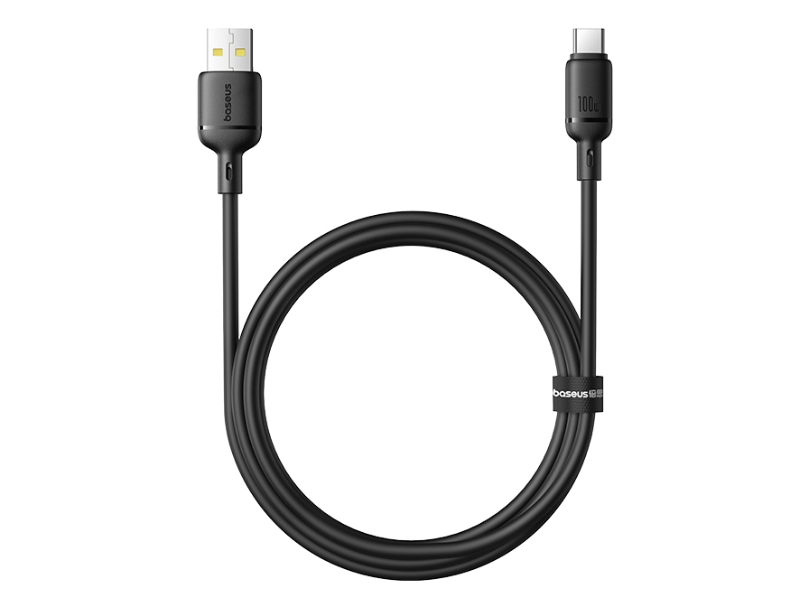 Baseus Silky Usb/Usb-C Schnell-Ladekabel 1M 100W Schwarz