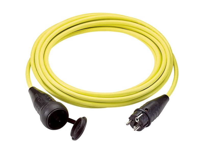 Lappkabel Forlængerledning [ Schuko Gummistik - Schuko Gummikobling ] 16 A Gul 5,00 M 7322 (73222337)