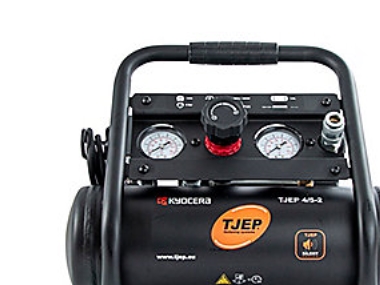 TJEP Silent kompressor 4/5-2 2 cylinder, 3,8L tank, 49 liter/min v 0 bar, max 9 bar. Olie fri