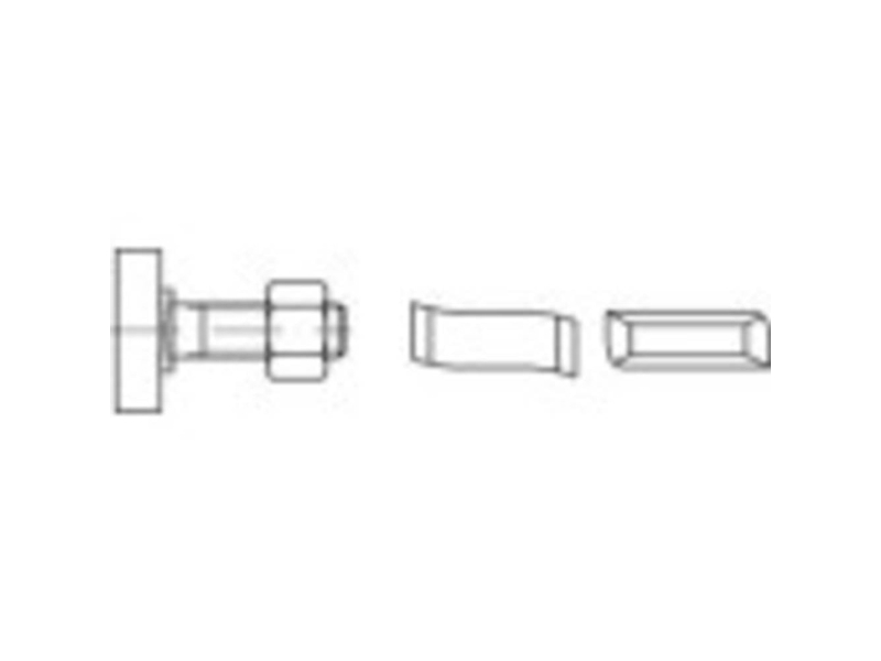 Alstertaler Schrauben & Präzisionsteile 161480 Hammerkopfschrauben M16 30 Mm Stahl Verzinkt 50 Stk.