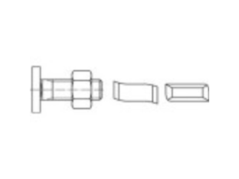 Alstertaler Schrauben & Präzisionsteile 160388 Hammerkopfschrauben M6 20 Mm, Stahl Verzinkt, 100 Stk