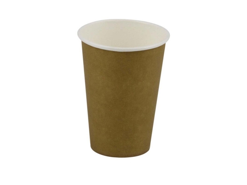 Kaffebæger, Papir + PE, brun 7 oz Automat, karton a 2500 stk palle 18 kartoner, Single wall Fødevare