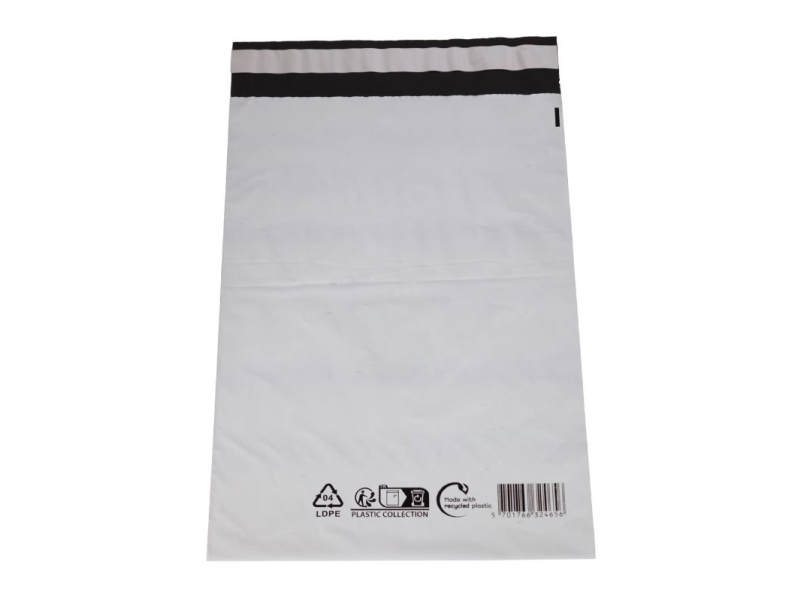 Coex Versandtasche 50 Μm 230 X 325 Mm Recyceltes Ldpe Schwarz/Weiß Barcode & Wiederverwertungs-Codes