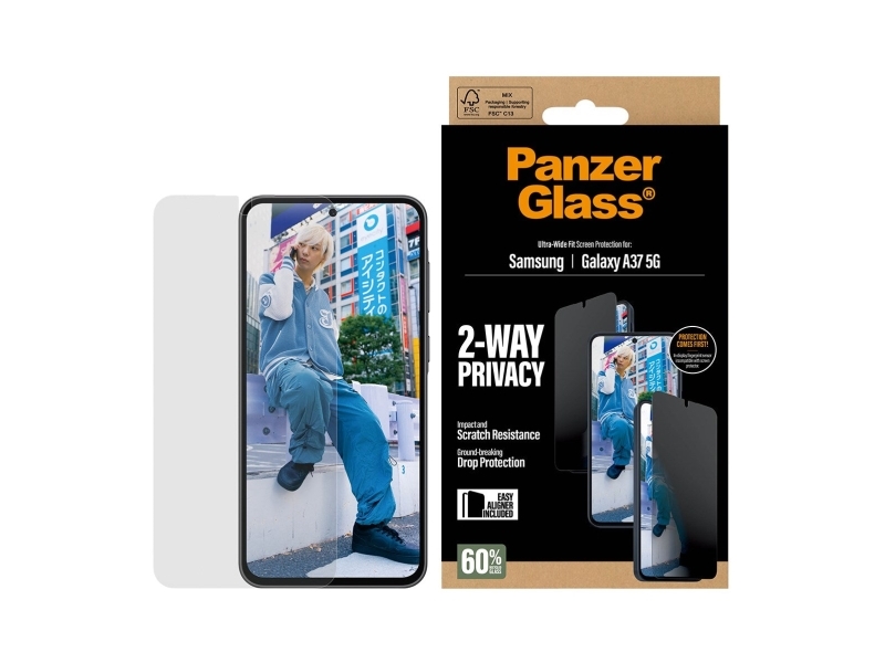 Panzerglas "Panzerglass" In Plataus Diametro Privatumo Stiklas, Skirtas "Samsung Galaxy A37"