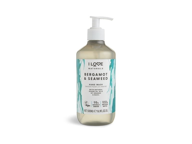 I Love Naturals Bergamot & tang håndsæbe med naturlige olier fra appelsin & basilikum 500 ml