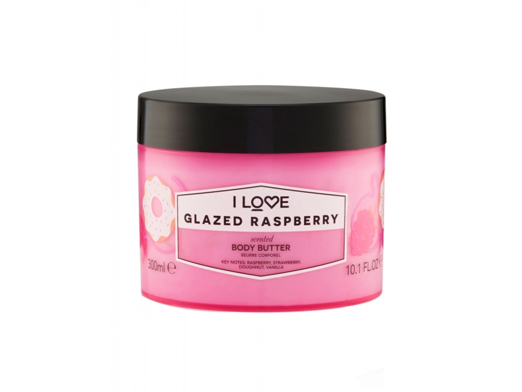 I LOVE_Scented Body Butter fuktgivande kroppssmör Glazed Raspberry 300ml | Hudvård - Kroppsvård - Kroppslotion | GameStuff