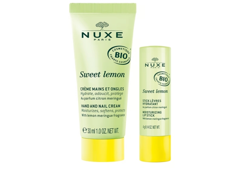 Nuxe Sweet Lemon Moisturizing Hand Cream 30 Ml And Sweet Lemon Lip Balm 4 G Set