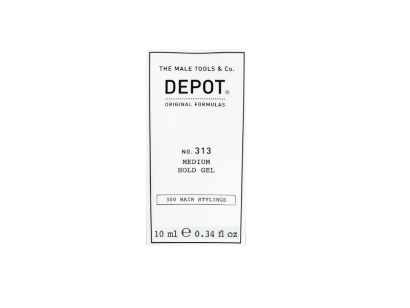Depot Depot Hair Styling Gel No. 313 Uv-Filter Medium Hold Definition & Control 10 Ml Til Mænd