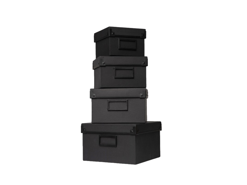 Gift Boxes Set Depot: Depot, Gwp Cardboard Box, Juodas, 13 X 13 X 9 Cm + Depot, Gwp Cardboard Box, Juodas, 15.5 X 15.5 X 10 Cm + D