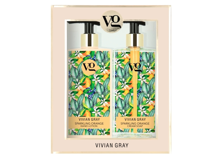 Vivian Gray Sparkling Orange Cream Soap And Hand Lotion Cosmetic Set