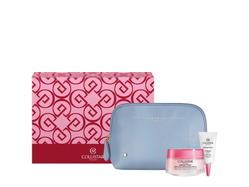 Collistar Idro Attiva Facial Care Kit: Feuchtigkeitsspendende Gel-Cremes, 50 Ml + Augengel, 5 Ml + Kosmetiktasche