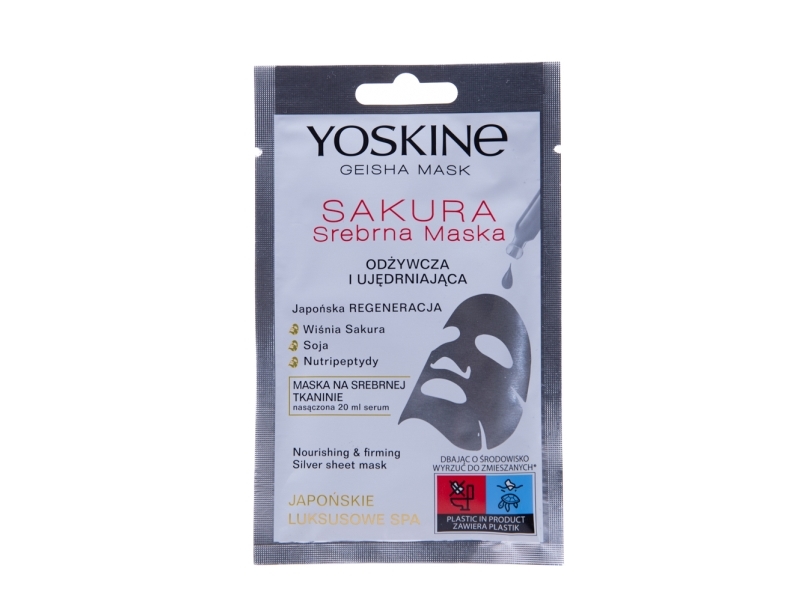 Yoskine Geisha Mask Sakura Silver Nährende Und Straffende Stoffmaske 20Ml