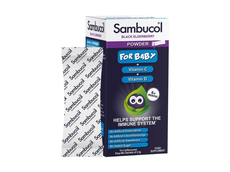 Sambucol Baby Powder Black Eldeberry Vitamin C – vitaminer 14 st (2,2 g)