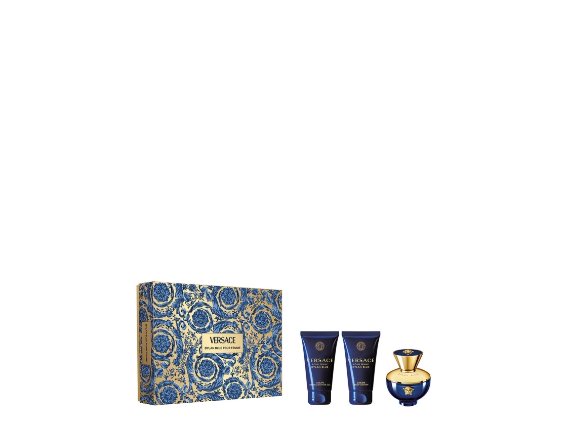 Versace Dylan Blue Pour Femme Parfumesæt Edp 50 Ml, Lotion 50 Ml, Brusegel 50 Ml
