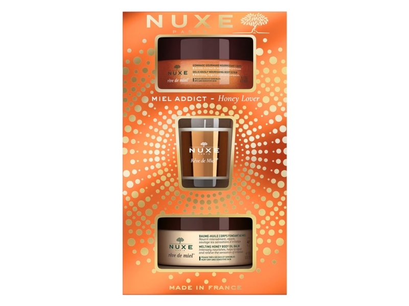 Nuxe Honey Lover Body Oil Balm Nourishing Body Scrub Candle