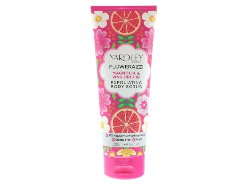 Yardley Flowerazzi Magnolia & Pink Orchid exfolierande body scrub 200 ml | Hudvård - Kroppsvård - Kroppsskrubb | GameStuff