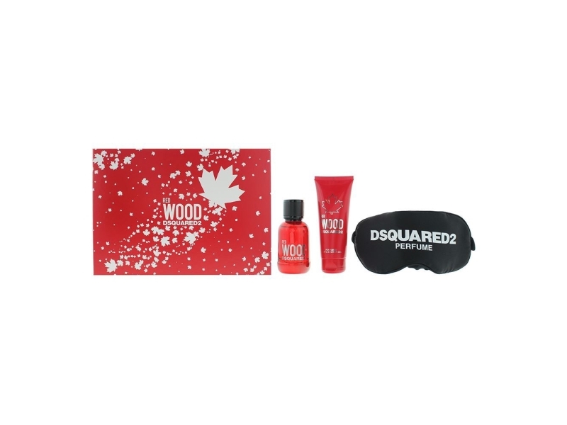 Dsquared2 Red Wood 3 Piece Gift Set Eau De Toilette 50Ml Shower Gel 50Ml Night Mask