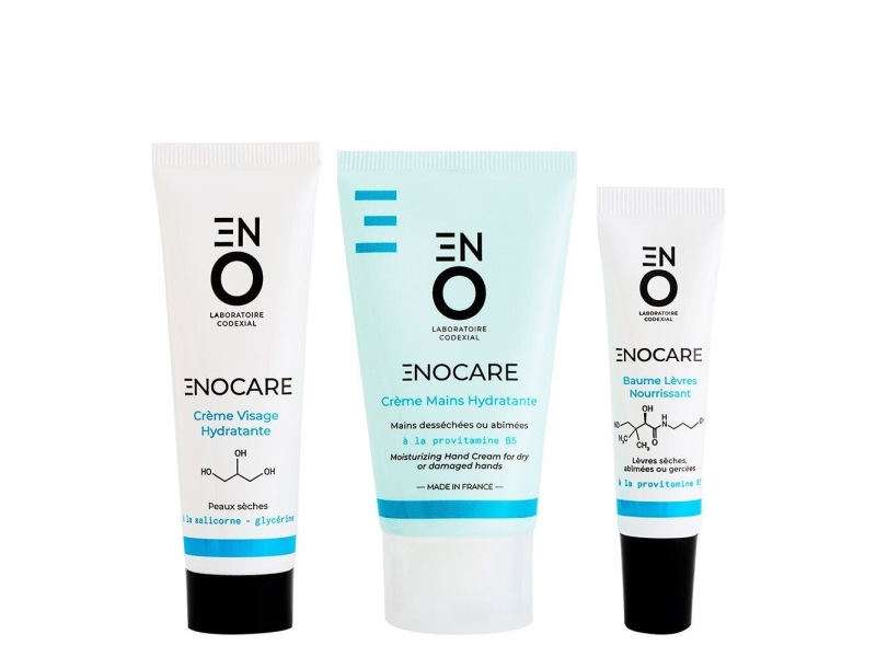 Set Codexial: Enocare, Vitamin B5, Hydrating, Hand Cream, 50 ml + Enocare, Vitamin B5, Hydrating & Repairing, Lip Balm Treatment, 15 ml + Enocare, Glycerin, Hydrating, Cream, For Face, 30 ml For Women