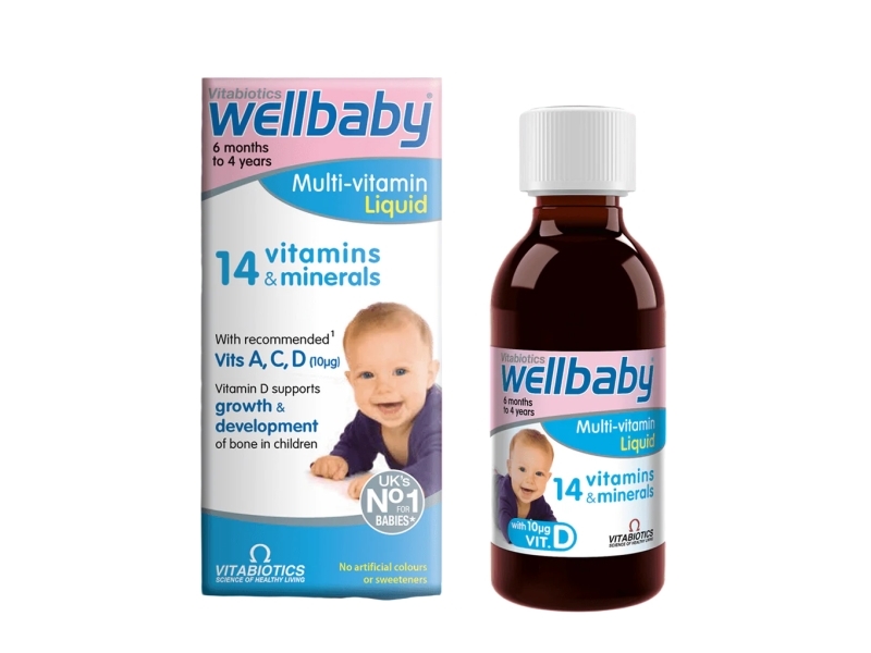 Vitabiotics, Wellbaby, 14 Vitamins & Minerales, Development Of Bones & Muscles, Vitamins, 150 ml