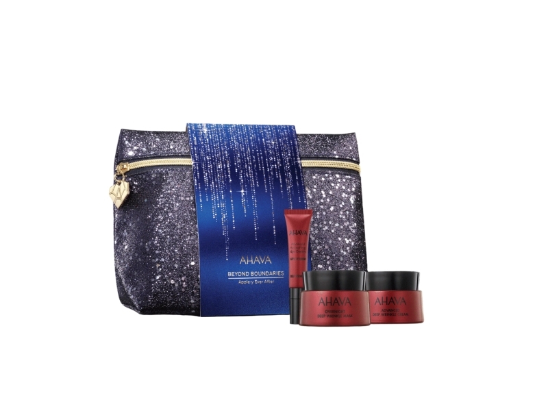 Ahava Apple-Y Ever After Set: Aos Advanced Deep Wrinkle Anti-Aging Creme + Apple Of Sodom Nacht-Schlafmaske + Augencreme + Gwp Stoffbeutel