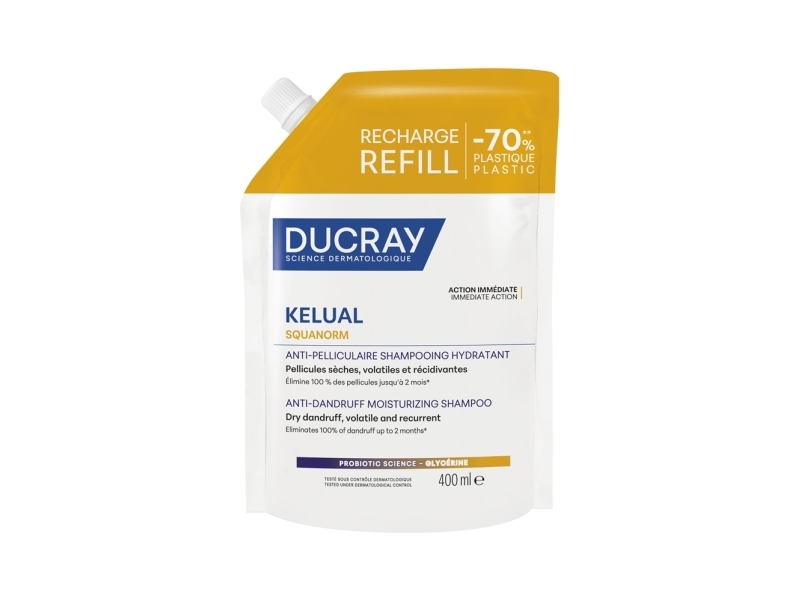 Ducray Kelual Squanorm Hydrating Antidandruff Shampoo Refill 400 Milliliters